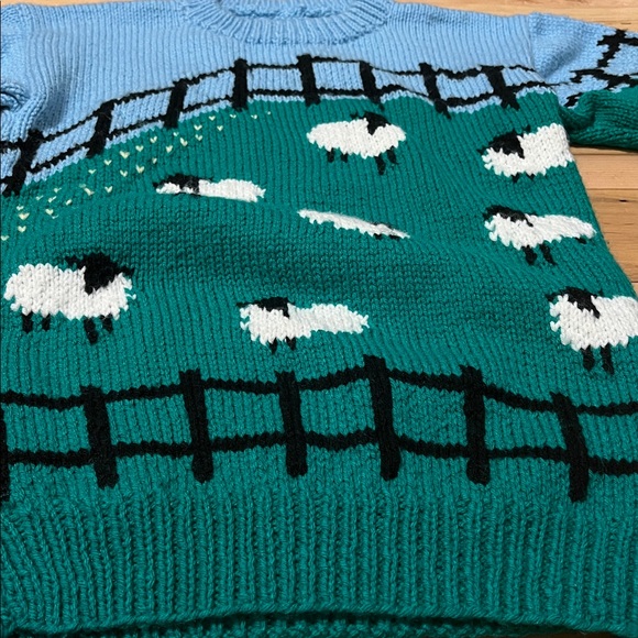 Vintage handmade Sweater with Sheep Design - Picture 9 of 16